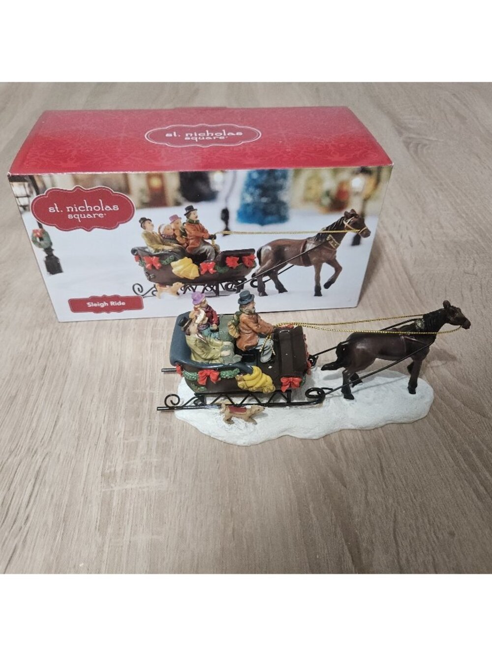 St. Nicholas Square Christmas Village Accessory – Sleigh Ride
